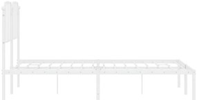 Estrutura de cama com cabeceira 135x190 cm metal branco