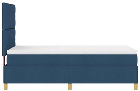 Cama Box com Colchão &amp; LED Azul 90x200 cm Tecido