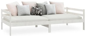 Sofá-cama 90x200 cm madeira de pinho maciça branco