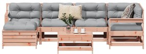 7 pcs conjunto sofás jardim madeira abeto-de-douglas