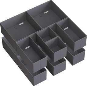 Conjunto de 12 caixas organizadoras para gavetas, cinza ardósia