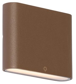 Candeeiro de parede exterior moderno castanho ferrugem 11,5 cm com LED IP65 - Batt Moderno