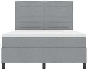 Cama com Estrado e Colchão Cinzento Claro 140 x 200 cm