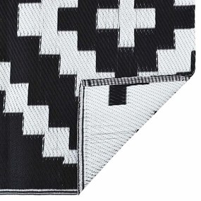 Tapete de exterior 120x180 cm ARAKIL PP branco e preto