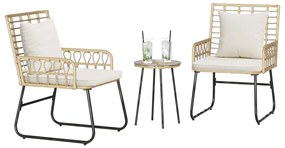 Conjunto de Jantar para Jardim 3 pcs Preto, Antracite