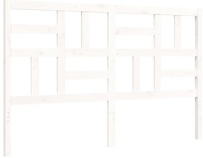 Estrutura de cama King Size com cabeceira madeira maciça branco