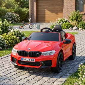 Carro elétrico para Crianças 3 a 7 anos 24V Bmw M5 DRIFT Vermelho
