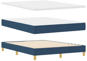 Cama Box Spring com Colchão Azul 140x200 cm Tecido