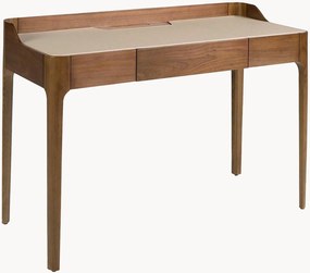 Secretária em couro sintético com gaveta Justino