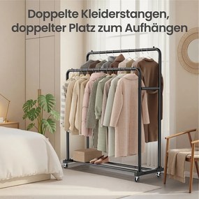 Guarda roupa aberto com rodas 46,5 x 110 x 155,5 cm Preto