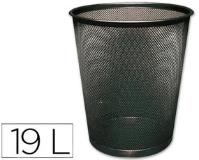 Cesto de Papeis Q-Connect de Rede Metálico Preto Capacidade 19 Litros 34,5x29,5 cm