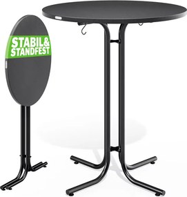 Mesa bar alta dobrável 110x80 cm cinzenta