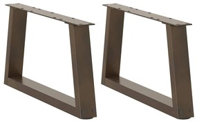 Pés para mesa de centro em formato de V, 2 peças, aço natural, 60x(30-