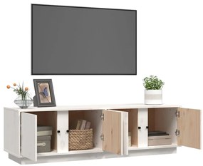 Móvel de TV 140x40x40 cm madeira de pinho maciça branco