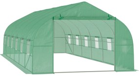 Estufa Tipo Túnel 800x300x200cm com 12 Janelas e Porta Enrolável Cober