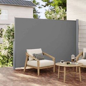 Toldo lateral 180 x 350 cm extensível cinzento