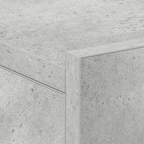 Mesa cabeceira suspensa 2pcs derivados madeira cinzento cimento