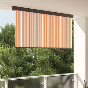 Cortina Rolô Exterior Riscas Manual Amarelo e azul 220 x 250 cm tecido