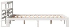 Estrutura cama c/ cabeceira 140x190 cm pinho maciço branco