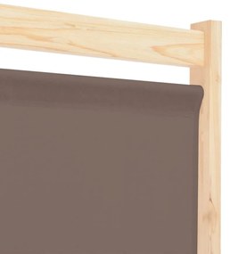 Divisória de quarto com 6 painéis 240x170x4 cm tecido castanho