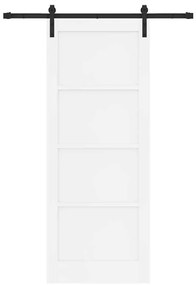 Porta Deslizante com Conjunto de Ferragens Branca 83x211 cm Madeira Só