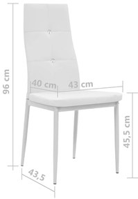 Conjunto de 6 Cadeiras de Jantar Vigo em Couro Artificial - Branco - D