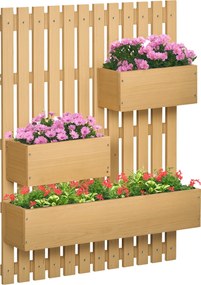 Outsunny Floreira Vertical Madeira 60x16x80cm para Varanda - Floreira Vertical em Madeira 60x16x80 cm | Aosom Portugal