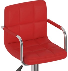 Bancos de bar 2 pcs couro artificial vermelho tinto