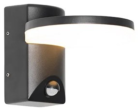 Candeeiro de parede exterior preto com LED IP54 sensor de movimento - Esmee Moderno