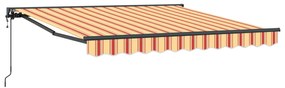 vidaXL Toldo Retrátil Multicolor 350 x 250 cm Poliéster e Metal