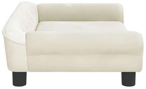 Cama para cães 70x48x22 cm veludo cor creme