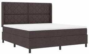 Cama Box com Colchão - Castanho Escuro, 180x200 cm, Tecido