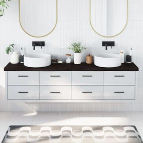 vidaXL Bancada p/ WC 200x40x(2-6)cm madeira tratada maciça castanho