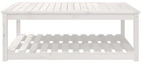 Mesa de jardim 121x82,5x45 cm madeira de pinho maciça branco