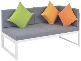 4 pcs conjunto lounge p/ jardim com almofadas alumínio e WPC