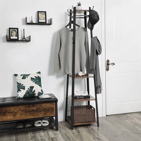 Cabide Bengaleiro de estilo industrial 43 x 43 x 180 cm Castanho Vintage