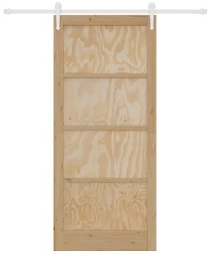 Porta Deslizante vidaXL com Conjunto de Hardware 93x211 cm Madeira Sól