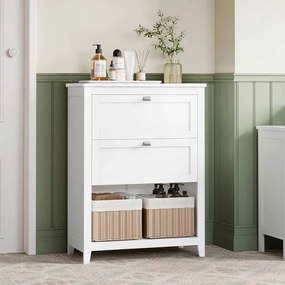 Móvel de casa de banho com divisórias reguláveis 80 x 35 x 60 cm branco