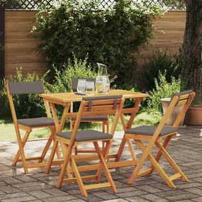 vidaXL Conjunto bistro 5 pcs Castanho Madeira de acácia maciça