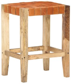 Bancos de bar 2 pcs couro genuíno 60 cm castanho