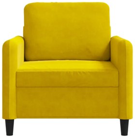 Poltrona 60 cm veludo amarelo