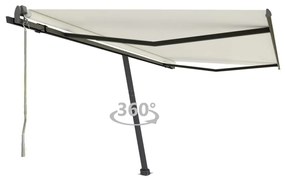 vidaXL Toldo automático independente 400x300 cm cor creme