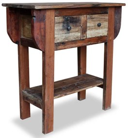 vidaXL Mesa consola 80x35x80 cm mistura de madeiras recicladas