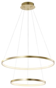 Candeeiro de suspensão anelar moderno ouro incluindo LED - Anella Duo Moderno