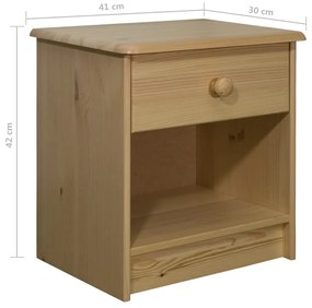 Mesa de cabeceira 41x30x42 cm madeira de pinho maciça
