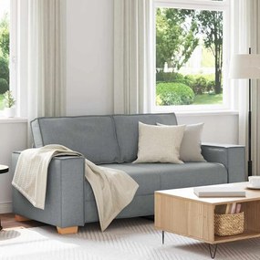 vidaXL Sofá de 2 lugares cinza claro 140 cm Tecido