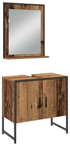 Conjunto de Móveis para Casa de Banho de 4 Peças Madeira Envelhecida