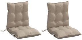 Almofadões cadeira encosto baixo 2 pcs oxford cinza-acastanhado