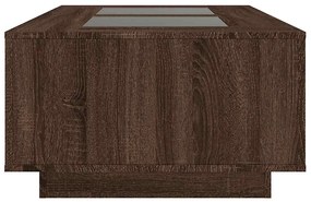 Mesa centro luzes LED Infinity 116x69x40 cm carvalho castanho