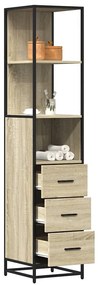 vidaXL Armário WC 35x37,5x166 cm derivados de madeira carvalho sonoma